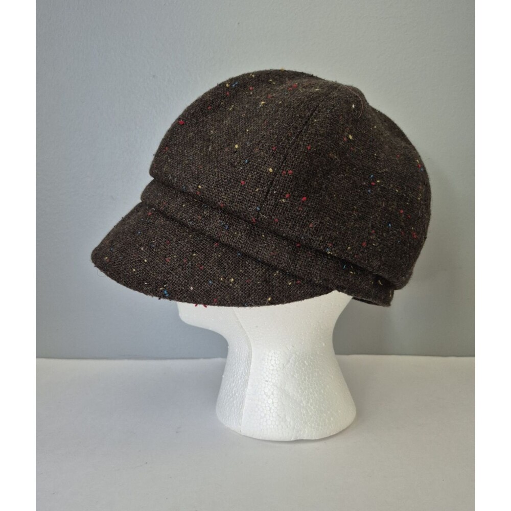 San Diego Hat Co Brown Speckled Tweed Newsboy Cabbie Hat Cap Womens One Size